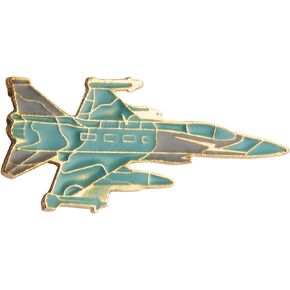 Knighthood Turquoise Fighter Jet Aircraft Lapel Pin Badge Coat Suit Jacket Wedding Gift Party Shirt Collar Accessories Brooch