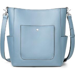 S-ZONE Genuine Leather Handbags Purses for Women with Inner Pouch Tote Bag Bucket Bags Crossbody Hobo Work Travel