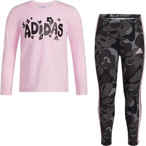 adidas Girls 2-piece Long Sleeve Swing Tee & Printed Legging Set