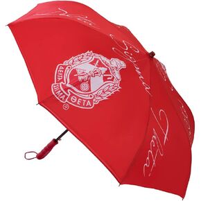 Delta Sigma Theta Sorority Upside Down Inverted Dual Layer Red Umbrella