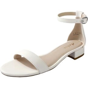 Ankis Nude Black White Women Sandals Dressy 1 Inch Low Block Heel Strappy Open Toe Flat Casual Sandals for Women Comfortable Adjustable Ankle Strap Shoes Wedding Summer 2024 in Saudi Arabia