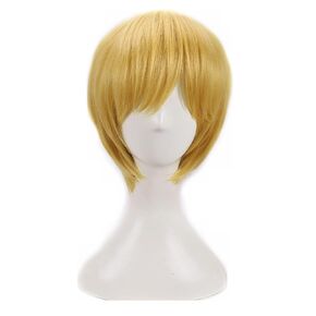 Women Men's Cosplay Wigs with Bangs Short Yellow Blonde, Halloween Christmas Costume Party Wig …