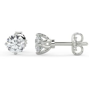 1/2 to 4 Carat Lab Grown Diamond Round Stud Earrings for Women I 14k Gold Earrings (G-H, VS1-VS2, 0.50 to 4.00 cttw) 4-Prong Brilliant Cut Diamond Earrings I Push Back Studs