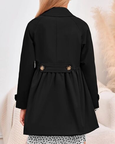 معطف Meikulo للفتيات بصدر واحد سترات خارجية مقاومة للرياح للأعمار من 5 إلى 14 عامًا in Kuwait