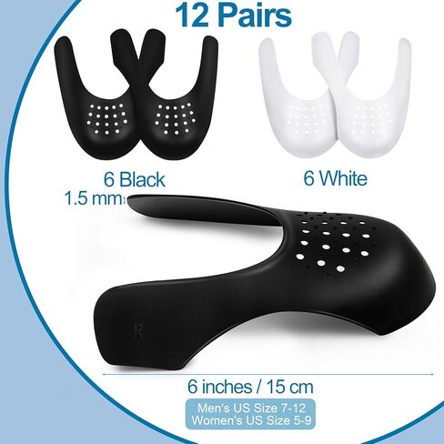 AlisOker 12 Pairs Anti Wrinkle Shoe Crease Protectors Sneaker Shoes Toe Box for Men's 7-12 in Kuwait