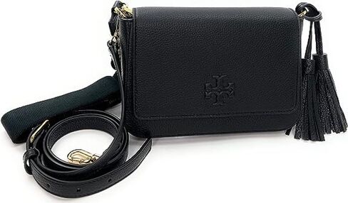 Tory Burch 144688 Thea Flap Black With Gold Hardware Leather Women's Crossbody Bag in Saudi Arabia