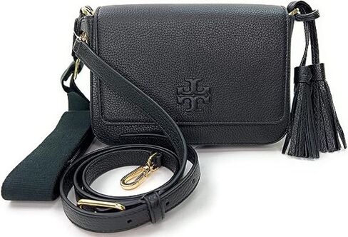 Tory Burch 144688 Thea Flap Black With Gold Hardware Leather Women's Crossbody Bag in Saudi Arabia