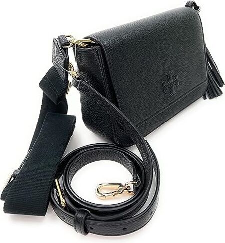 Tory Burch 144688 Thea Flap Black With Gold Hardware Leather Women's Crossbody Bag in Saudi Arabia