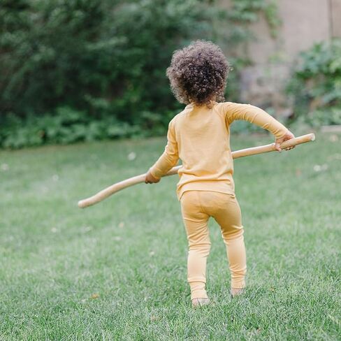 طبقة أساسية من صوف ميرينو Woolino للأطفال - قميص وسروال داخلي حراري بأكمام طويلة فائق النعومة للأطفال - قميص وجزء سفلي من طبقة أساسية طبيعية بالكامل - عسلي in Kuwait