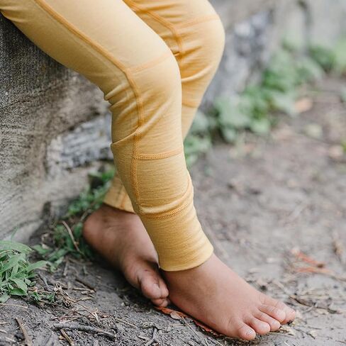 طبقة أساسية من صوف ميرينو Woolino للأطفال - قميص وسروال داخلي حراري بأكمام طويلة فائق النعومة للأطفال - قميص وجزء سفلي من طبقة أساسية طبيعية بالكامل - عسلي in Kuwait