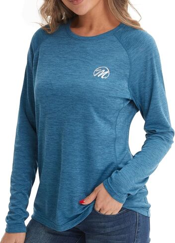 قميص MEETYOO النسائي للحماية من أشعة الشمس بعامل حماية من أشعة الشمس 50+ وأكمام طويلة وعامل حماية من الأشعة فوق البنفسجية، قميص حماية من الطفح الجلدي خفيف الوزن في الهواء الطلق in Kuwait