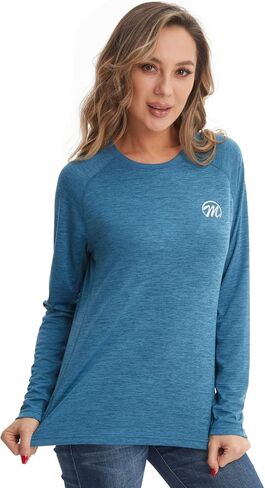 قميص MEETYOO النسائي للحماية من أشعة الشمس بعامل حماية من أشعة الشمس 50+ وأكمام طويلة وعامل حماية من الأشعة فوق البنفسجية، قميص حماية من الطفح الجلدي خفيف الوزن في الهواء الطلق in Kuwait