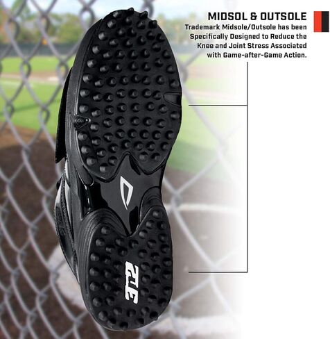 حذاء Umpire Shoe Reaction Pro Plate Lo للرجال من 3N2 - جلد حائز على براءة اختراع - أسود in Kuwait