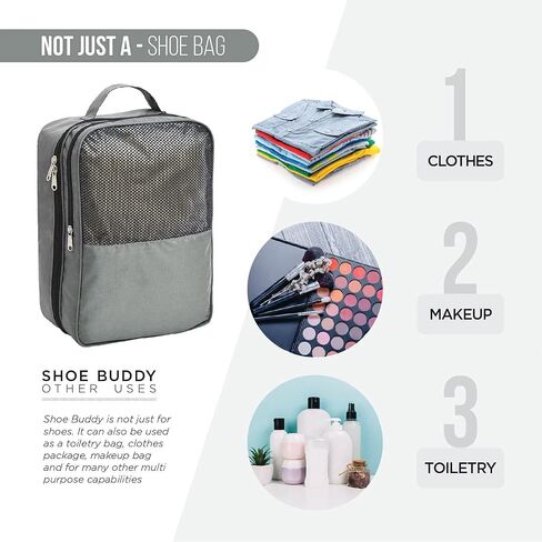 FATMUG Travel Shoe Bag - Gym Men And Ladies Footwear Packing Storage Portable Cover - Black in Saudi Arabia