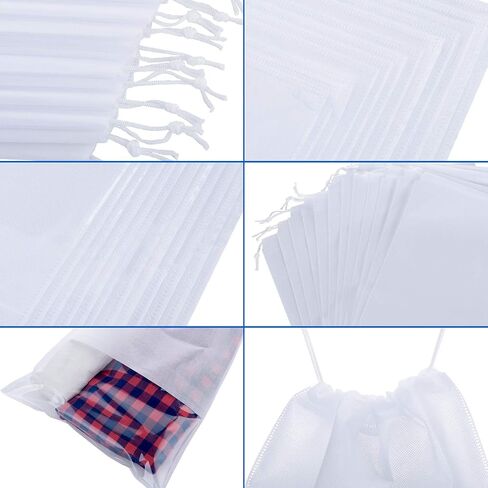 12 Pieces Travel Shoe Storage Bag Non-Woven Storage Bag Portable Shoes Pouch with Transparent Window for Daily and Travel Use (White, 14.2 x 10.6 inch) in Saudi Arabia