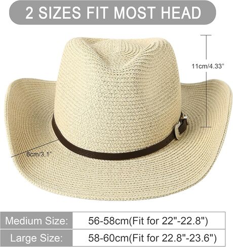 Lanzom النساء الرجال الصيف الغربية سترو كاوبوي راعية البقر قبعة قابلة للتشكيل واسعة حافة الشاطئ قبعة الشمس in Kuwait