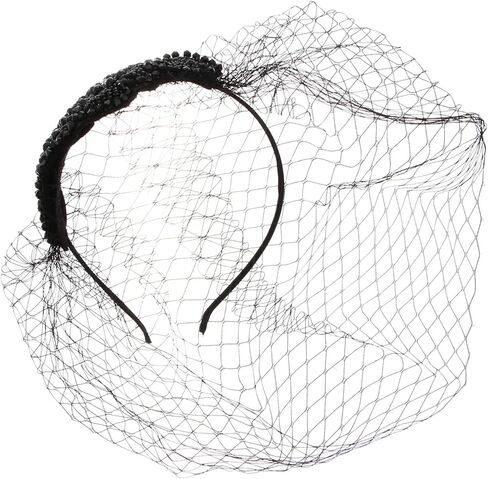 لوروز شريط راس شبكي لحفلات الشاي وحفلات الزفاف بتصميم فينتاج مع حجر الراين للنساء (تصميم 1) in Kuwait