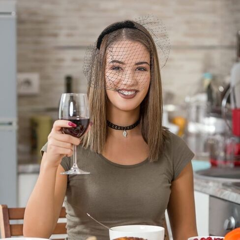 لوروز شريط راس شبكي لحفلات الشاي وحفلات الزفاف بتصميم فينتاج مع حجر الراين للنساء (تصميم 1) in Kuwait