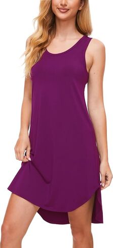 GYS Tank Nightgowns for Women - Viscose Made from Bamboo, Soft Long Sleeveless Sleepshirt Cute Summer Tank Dress Sleepwear in Saudi Arabia