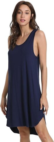 GYS Tank Nightgowns for Women - Viscose Made from Bamboo, Soft Long Sleeveless Sleepshirt Cute Summer Tank Dress Sleepwear in Saudi Arabia