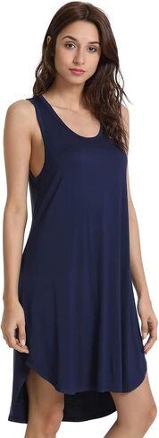 GYS Tank Nightgowns for Women - Viscose Made from Bamboo, Soft Long Sleeveless Sleepshirt Cute Summer Tank Dress Sleepwear in Saudi Arabia