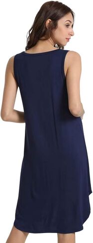 GYS Tank Nightgowns for Women - Viscose Made from Bamboo, Soft Long Sleeveless Sleepshirt Cute Summer Tank Dress Sleepwear in Saudi Arabia