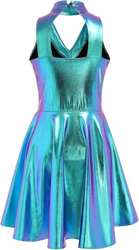 ODASDO Women Trapeze Artist Fancy Dress Circus Costume Metallic Jumpsuit Leotard Gymnastic Stage Performace Dancewear in Saudi Arabia