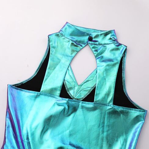 ODASDO Women Trapeze Artist Fancy Dress Circus Costume Metallic Jumpsuit Leotard Gymnastic Stage Performace Dancewear in Saudi Arabia