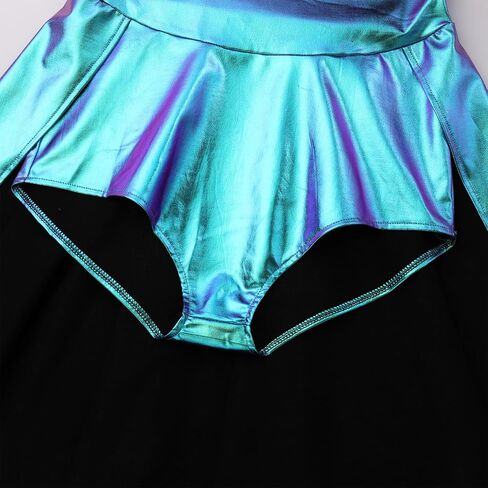 ODASDO Women Trapeze Artist Fancy Dress Circus Costume Metallic Jumpsuit Leotard Gymnastic Stage Performace Dancewear in Saudi Arabia