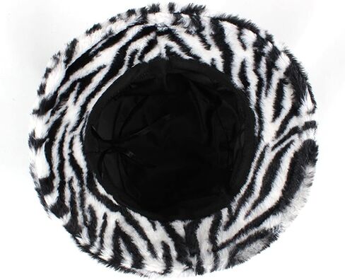 قبعة دلو قطيفة للشتاء قبعة صياد دافئة بطبعة حيوان الحمار الوحشي in Kuwait