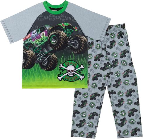 Monster Jam Grave Digger Pullover Pajama Shirt and Pants Sleep Set Little Kid in Saudi Arabia