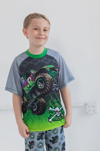 Monster Jam Grave Digger Pullover Pajama Shirt and Pants Sleep Set Little Kid in Saudi Arabia