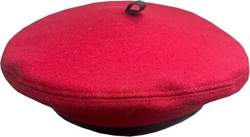 قبعة فرنسية من الصوف للجنسين من Emstate مع زخرفة جلدية 100%، صُنعت في الولايات المتحدة الأمريكية in Kuwait