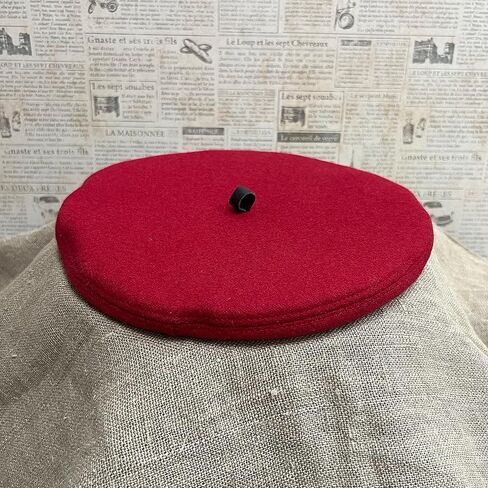 قبعة فرنسية من الصوف للجنسين من Emstate مع زخرفة جلدية 100%، صُنعت في الولايات المتحدة الأمريكية in Kuwait