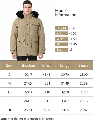 معطف شتوي رجالي من MOERDENG جاكيت باركا سميك مقاوم للماء مع غطاء رأس قابل للفصل من الفرو الاصطناعي in Kuwait
