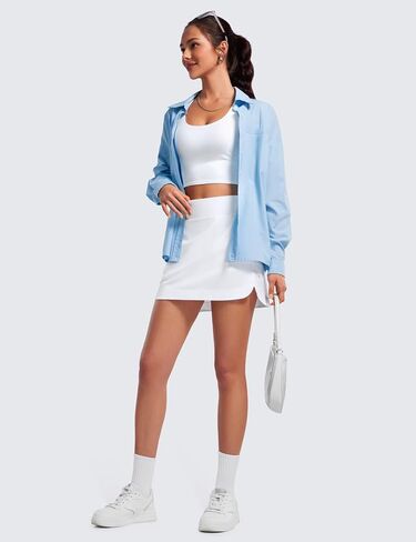 CRZ YOGA High Waisted Golf Skirts for Women A Line Tennis Athletic Casual Skort Skirt with Shorts Pockets in Saudi Arabia