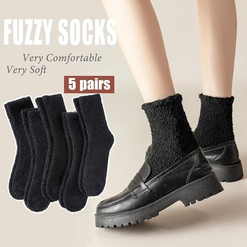 Ginmewrae Womens Fuzzy Socks Cozy Fluffy Warm Slipper Cloud Socks Thick Home Sleeping Winter Socks Christmas Gift in Kuwait