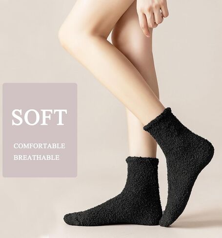 Ginmewrae Womens Fuzzy Socks Cozy Fluffy Warm Slipper Cloud Socks Thick Home Sleeping Winter Socks Christmas Gift in Kuwait