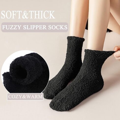 Ginmewrae Womens Fuzzy Socks Cozy Fluffy Warm Slipper Cloud Socks Thick Home Sleeping Winter Socks Christmas Gift in Kuwait