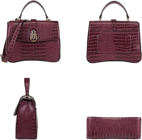 Women Top Handle Handbags Crossbody Purse For Women Croc Pu Leather in Saudi Arabia