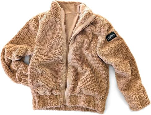 سترة منفوخة من الفرو الصناعي تيدي بير فائقة النعومة مع حزام خصر مشدود in Kuwait