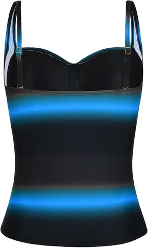 Hilor Women's Ruched Front Twist Tankini Tops Tummy Control Swimsuits Bathing Suits Retro Swim Tops in Saudi Arabia