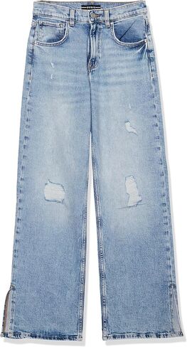 GUESS girls Eco Stretch Denim Distressed Straight Leg Jeans Jeans in Saudi Arabia
