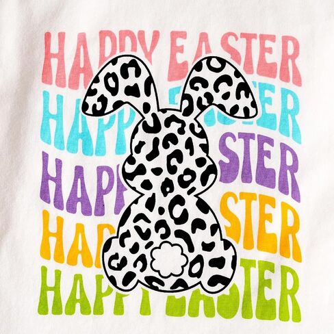 Girl Easter Outfit Short Sleeve Bunny T-Shir+Flared Bell Bottom Pants Easter Clothes 2-3T in Saudi Arabia
