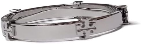 Tory Burch 145434 Tory Silver Tone Classic Logo Hinge Women's Bangle Bracelet in Saudi Arabia
