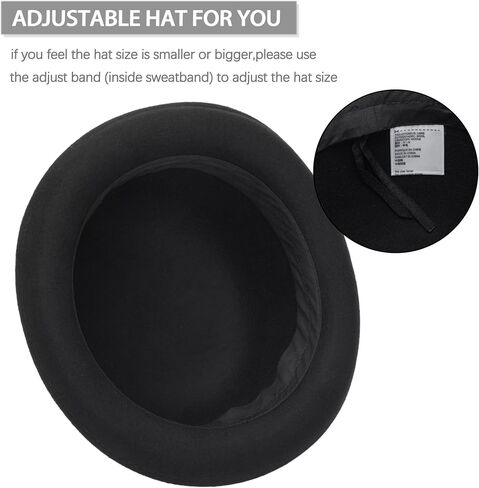 Winter Wool Bowler Derby Hat - Classic Pork-Pie Hat Rolled Brim Fedora Hat for Men Women Crushable in Saudi Arabia