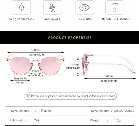 Gleyemor Kids Polarized Cute Round Sunglasses for Kids Girls Boys Age 3-8 in Saudi Arabia