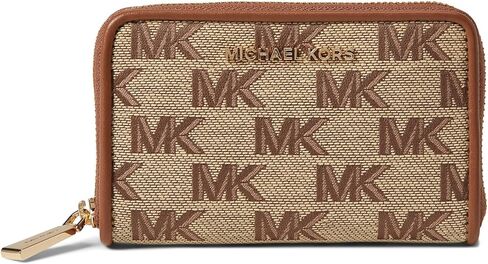 Michael Kors Jet Set Small Zip Around Card Case Beige/Ebony One Size in Saudi Arabia