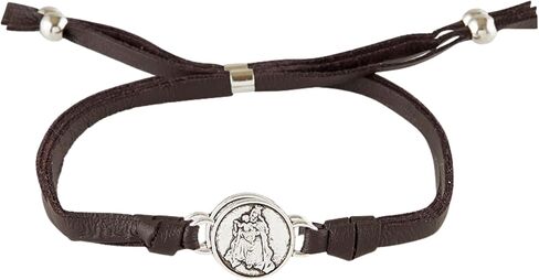 Black Faux Leather Our Lady of Mt. Carmel Scapular Bracelet, Adjustable Religious Devotional Fashion Jewelry, Confirmation Sponsor Gifts for Catholic Men and Women, 7 Inches in Kuwait