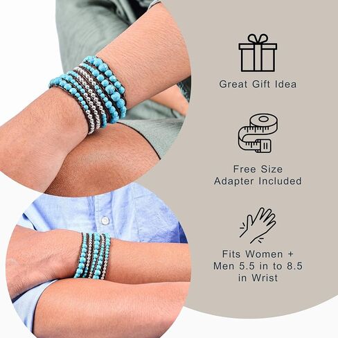 خرزة تركواز + زنك فضي - سوار ملفوف من Spirit Wrist River Boho in Kuwait